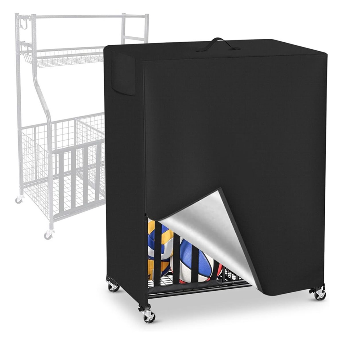Sports Equipment Storage Rack - Basketball Rack Cover Garage Sports Equipment