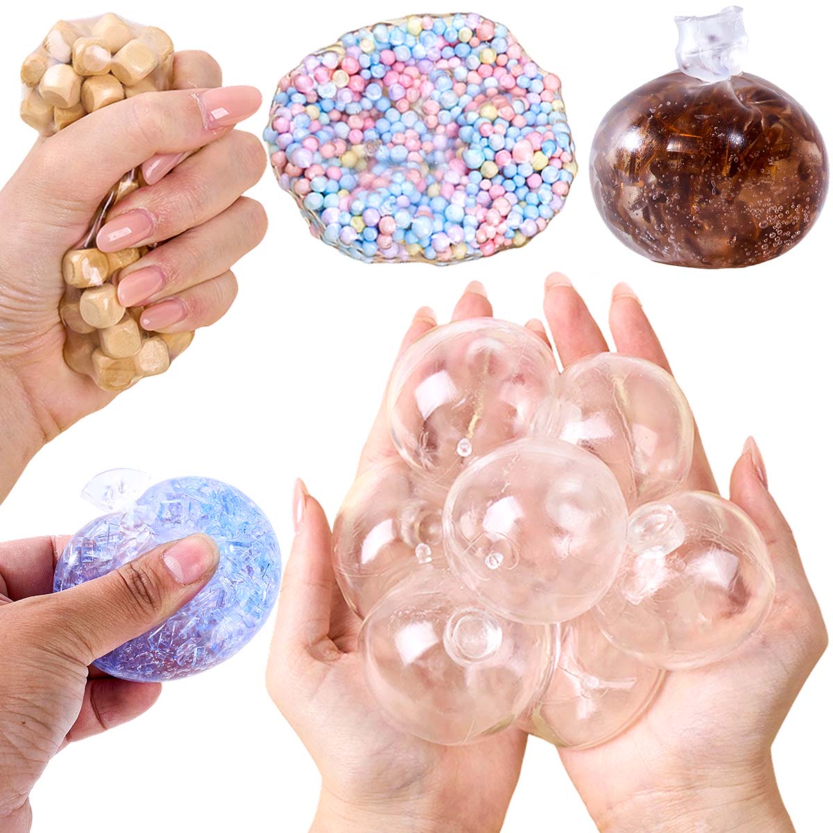Bocce Ball Set - 6Pcs Transparent Soft TPR Empty Ball