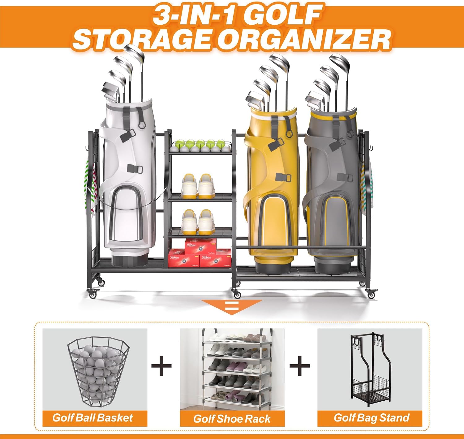 Golf Bag Storage Rack Organize - Sports Equipment Storage Rack recension och pris