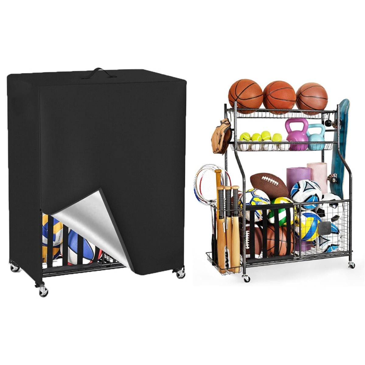 Basketball Rack Cover Garage S - Sports Equipment Storage Rack recension och pris