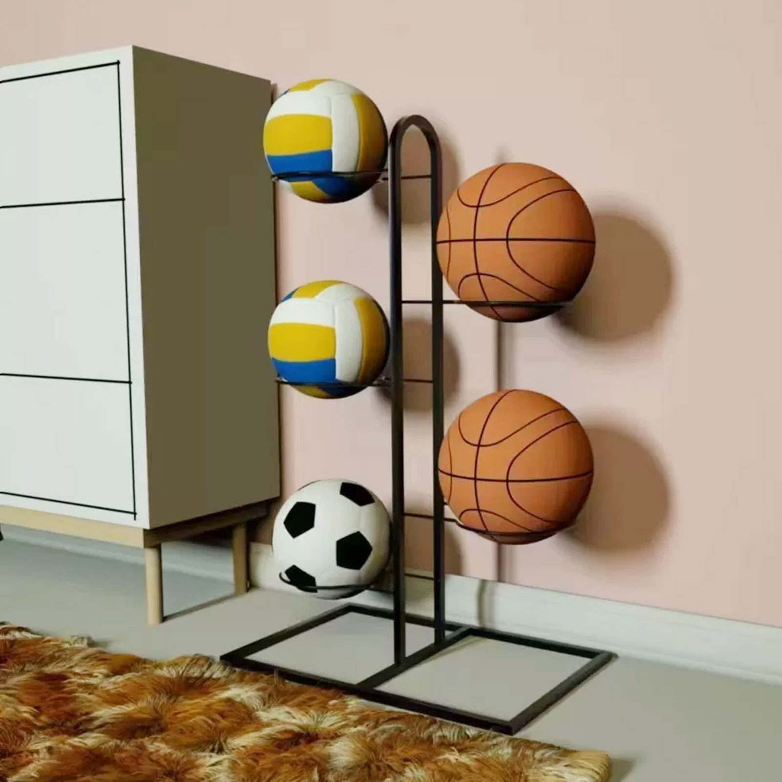 Foldable Basketball Rack Multi - Sports Equipment Storage Rack recension och pris
