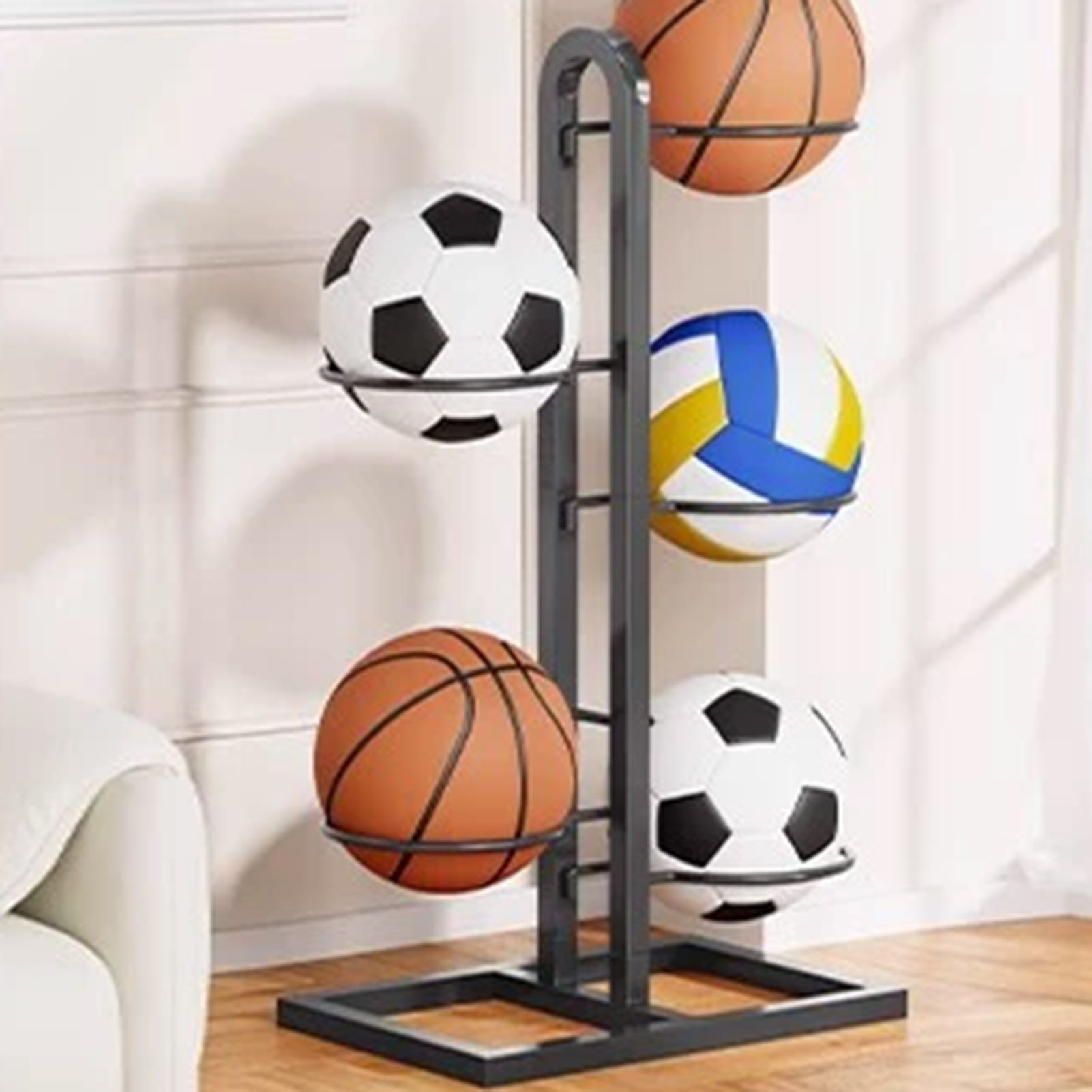 Foldable Basketball Rack Multi - Sports Equipment Storage Rack recension och pris